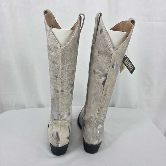 Dingo Giddy Up Foiled Silver Leather Western Boot NWT 6.5M - Picture 6 of 10